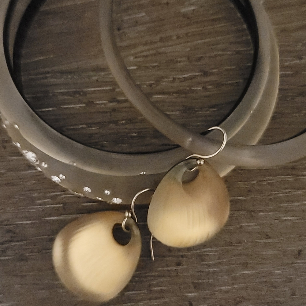 Alexis bittar earrings and matching Bangle set